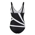 thumbnail image 3 of Aayomet Swimsuits for Women Color Block Print Monokini Swimwear Cross Back Athletic Training Bathing Suits,Black XXL, 3 of 4