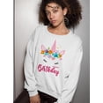thumbnail image 2 of Happy Birthday Unicorn Sweatshirt Women -SPIdeals Designs, Female Large, 2 of 4