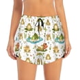 thumbnail image 2 of Daiia Cute Frog Pattern Women's 2 in 1 Running Shorts - Lightweight Athletic Workout Gym Yoga Shorts Liner with Phone Pockets-X-Large, 2 of 7