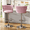 Pink, variant on AWQM Velvet Bar Stools Set of 2, Adjustable Counter Height Dining Chairs, Woven Swivel Pub Chairs with Back & Footrest, Counter Stools Bar Chairs for Kitchen Island, Pub, Restaurant, Gray