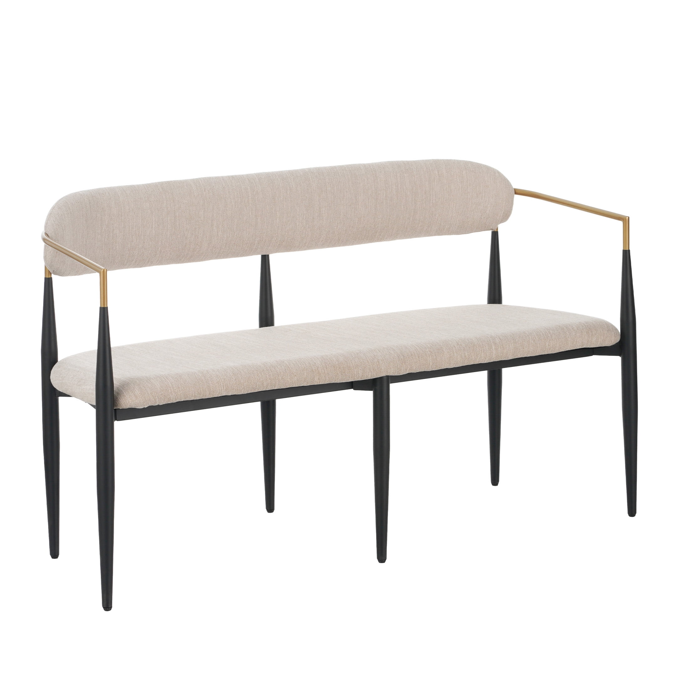 Christopher Knight Home Minimalist Fabric Upholstered Loveseat with Metal Frame, Beige