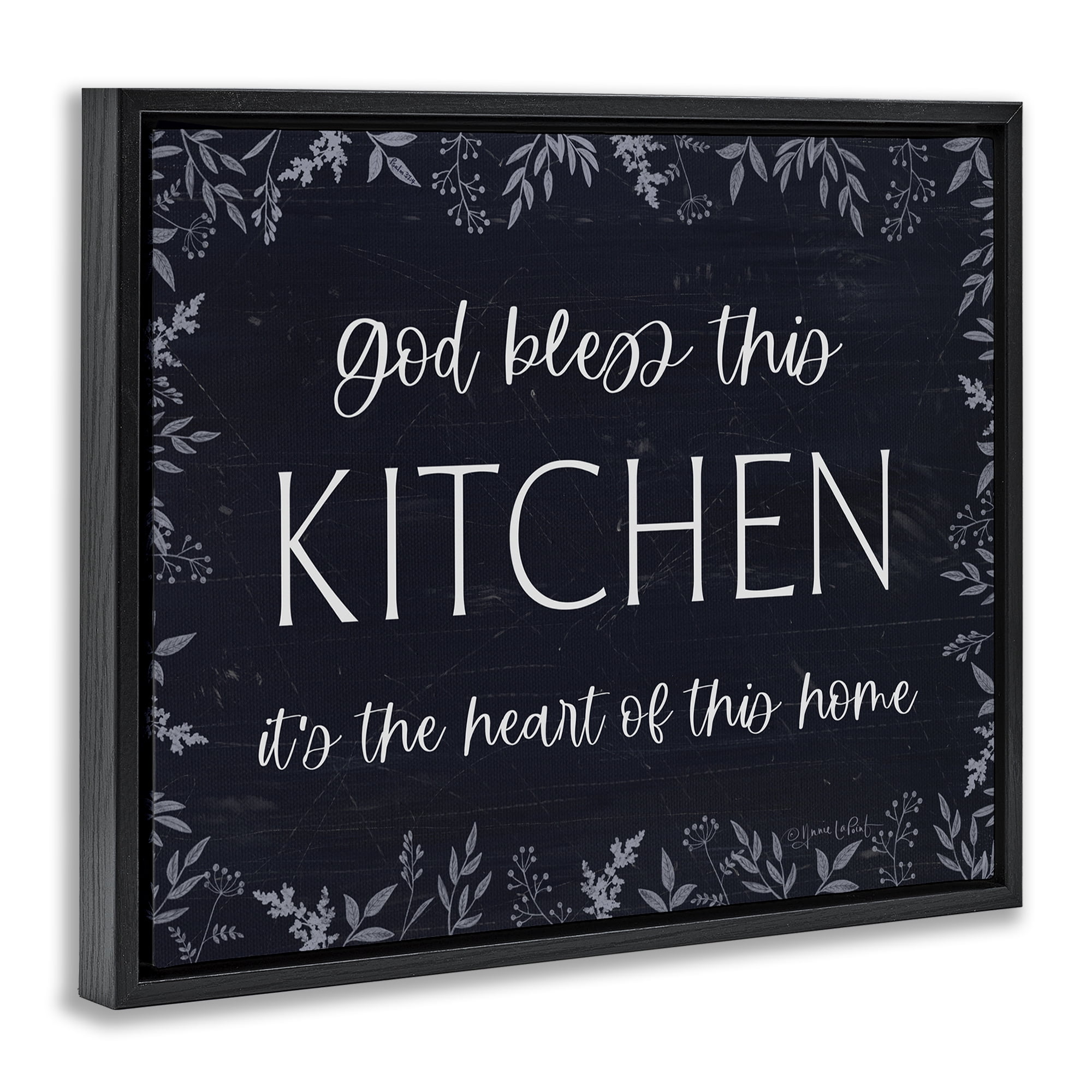 Stupell Industries Kitchen Heart Of This Home Black Framed Floater Canvas Wall Art, design by Annie LaPoint