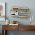 thumbnail image 2 of DecMode 34"W, 20"H MDF and Metal Contemporary Wall Shelf, Gold, 1-Piece, 2 of 9