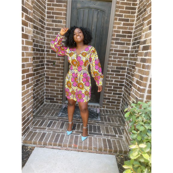 Adorley Pink Puff Long Sleeve Dress