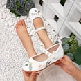 thumbnail image 2 of KPOPLK Toddler Kids Girls Dress Shoes Low Heels Mary Jane Shoes Fashion Flower Ballet Princess Flats Shoes Wedding Party Size 13,White, 2 of 9