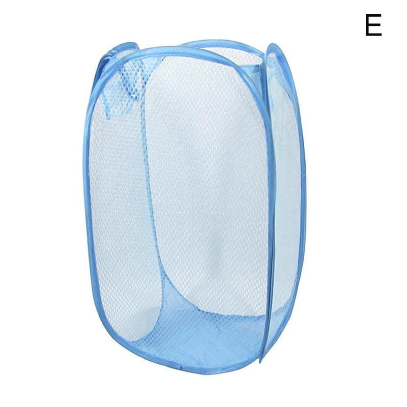 Foldable Mesh Washing Basket Laundry Bag Bin Hamper Best Storage S7Q9 