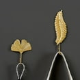 thumbnail image 6 of Decorative Leaves Iron Hook Plant Modern Key Holder Wall Mounted Gold Single Prong Coat Hanger for Hallways,Living Room,Bathroom and Kitchen, 6 of 7