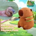 thumbnail image 2 of Almohada de peluche de capibara TANGJMXG con bolsa de tortuga 9 pulgadas marrón suave, 2 of 5