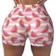 thumbnail image 2 of Haiem Cute Watermelon No Front Seam Biker Shorts for Women Yoga Workout Gym Bike Shorts with Tummy Control Moisture-Wicking-Large, 2 of 9