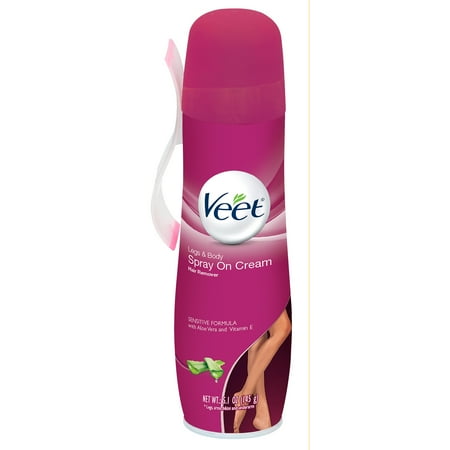 Veet Spray On Hair Remover Cream, Sensitive Formula, 5.1 Ounce