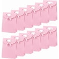 thumbnail image 1 of 24 bolsas de papel kraft rosa con asa, 16,5 x 12,5 x 6 cm, pequeñas, con lazo y cierre de pie., 1 of 9