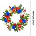 thumbnail image 3 of PALIFEUR 4th of July Wreath for Front Door, 15.75 Inch Patriotic Wreaths, Artificial Floral Spring Wreaths Decorations for Memorial Day Independence Day Veterans Day, Red Blue White, 3 of 6