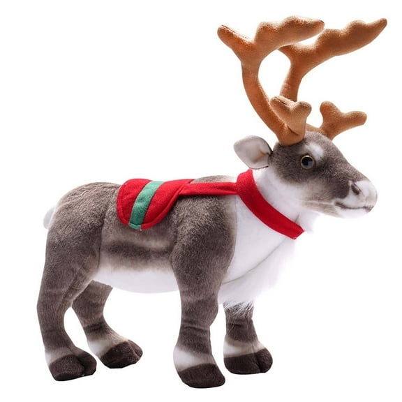 Adorable Plush Reindeer Toy with Soft Antlers, Perfect Holiday Gift for Kids, Cozy and Cuddly Christmas Companion, 12 Inches