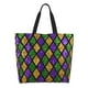 thumbnail image 1 of Balery Mardi Gras Shiny Green Purple Bolsa Tote Estilo Estético con Cremalleras, Bolsa de Hombro, Bolsa de Compras Grande y Plegable, 1 of 8