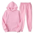 thumbnail image 4 of PINQI Teen Girls 2 Piece Jogging Set Plain Pullover Hoodies Sweatpants Sweatsuits Fleece Warm Tracksuits with Pockets Outfits, 4 of 4