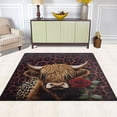 thumbnail image 3 of Ryvnso Highland Cattles on Leopard1 Area Rug Floor Mats Non-Slip Home Carpet 80 x 58 inch, 3 of 7