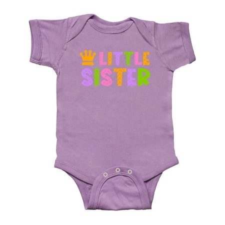 

Inktastic Baby Little Sister with Crown Gift Baby Girl Bodysuit