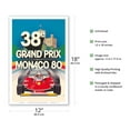 thumbnail image 2 of 38th Monaco Grand Prix (Circuit de Monaco) - Formula One Race Cars - Racer Jody Scheckter - Vintage Car Racing Poster by Jacques Grognet c.1980 - Master Art Print (Unframed) 12in x 18in, 2 of 4
