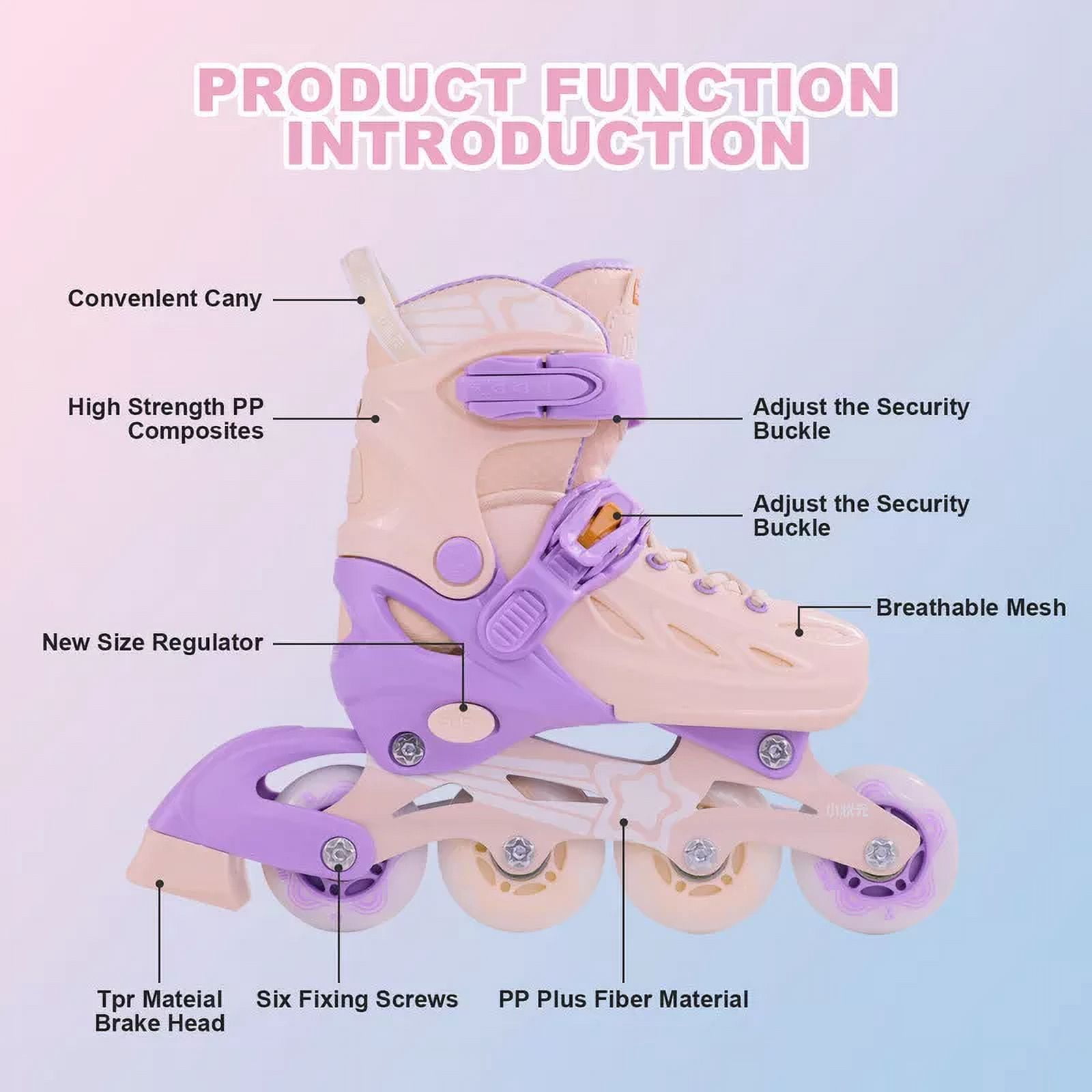 CJC Adjustable Inline Skates with Luminous Wheels for Boys and Girls Ages 4-12 Roller Skates for Kids Teens Beginners Indoor and Outdoor
