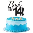 thumbnail image 1 of Cake Topper Varpotle Brush I'm 14 Black Glitter para 14 cumpleaños, 1 of 6
