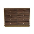 thumbnail image 4 of Baxton Studio Cormac Modern and Contemporary Walnut Brown Finished Wood and Gold Metal 8-Drawer Dresser, 4 of 7