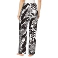 thumbnail image 3 of Pajama Pants Women, Parrot leaves shadow Sweatpants Soft Sleep Lounge Pants, Casual PJ Bottoms Pants with Pockets, 3 of 5