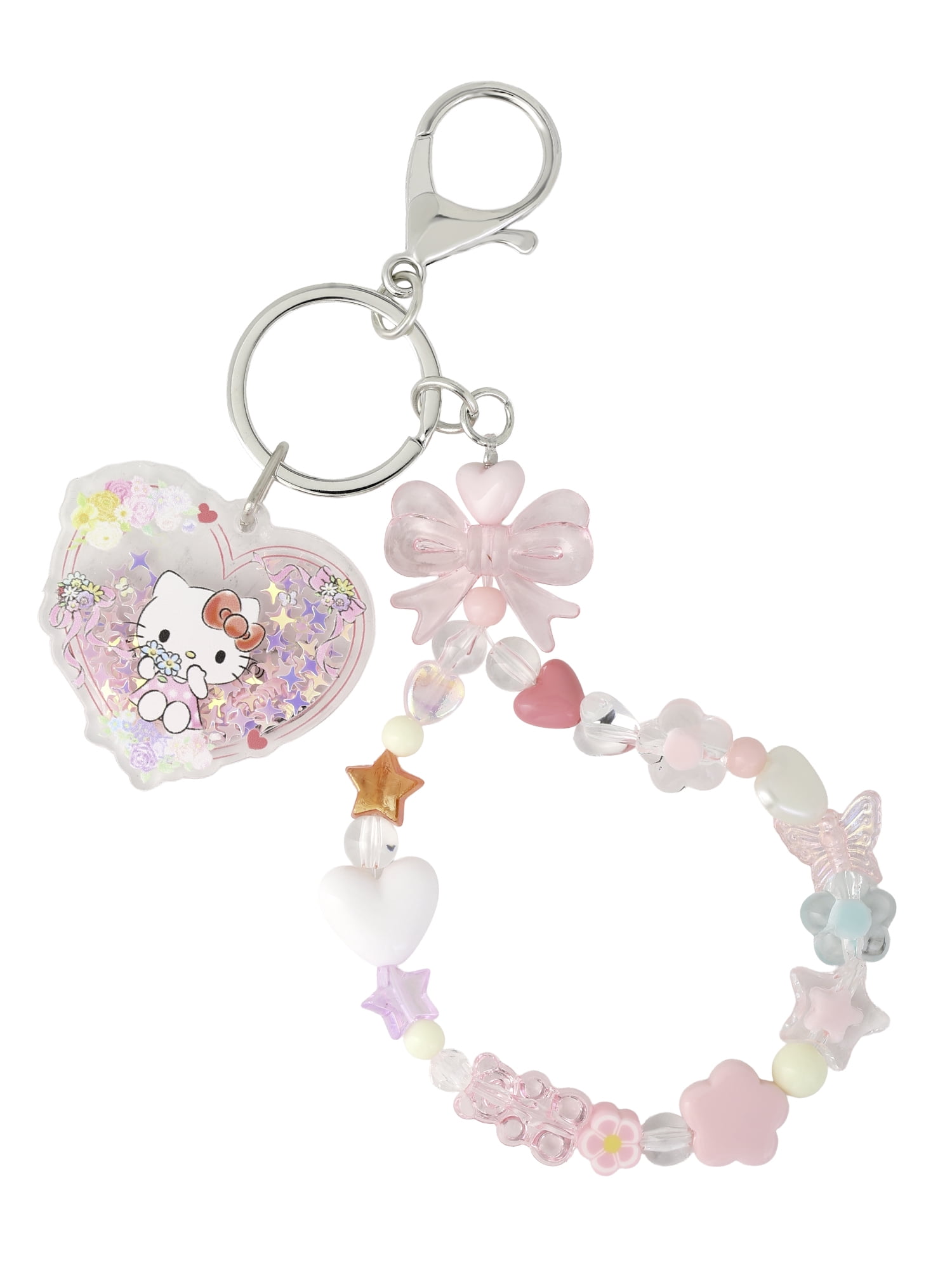 Hello Kitty Head Zipper Pull Snap Hook Keychain, Pink, Cute Plush