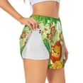 thumbnail image 3 of Lsque African Animals in the Jungle Printed Women's Running Shorts with Liner Pockets,Elastic Quick Dry Workout Athletic Gym Yoga Shorts,Womens High Waist Shorts-Small, 3 of 9