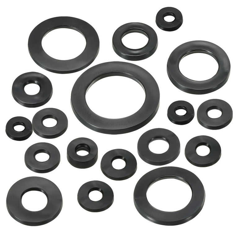 Uxcell M10 Rubber Flat Washer, 10 Pack 10mm ID 16mm OD 2.5mm Thick Sealing  Spacer Gasket Ring, Black 