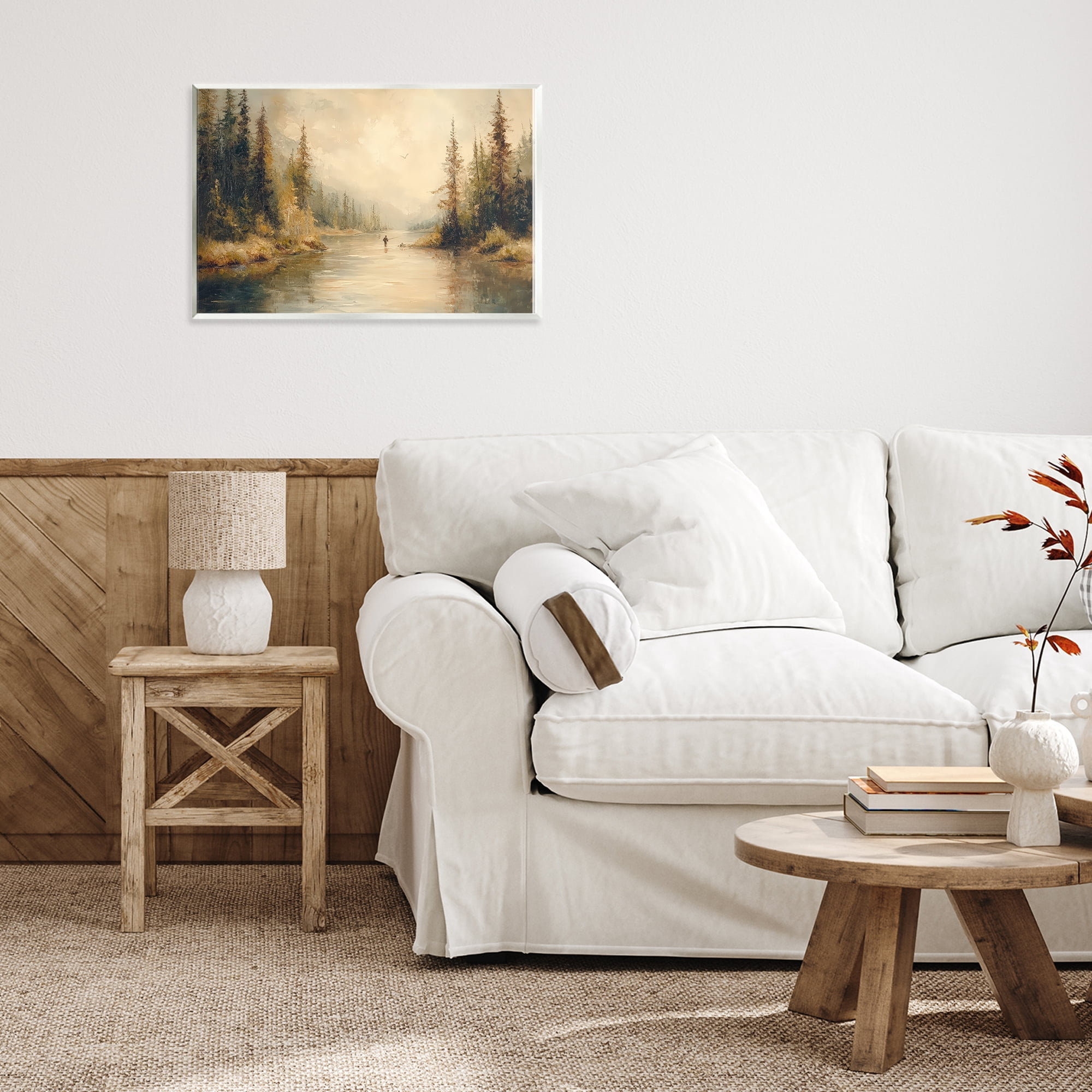 Stupell Industries Fly Fisher at Misty River Wall Plaque Art, design by Petal Prints Design