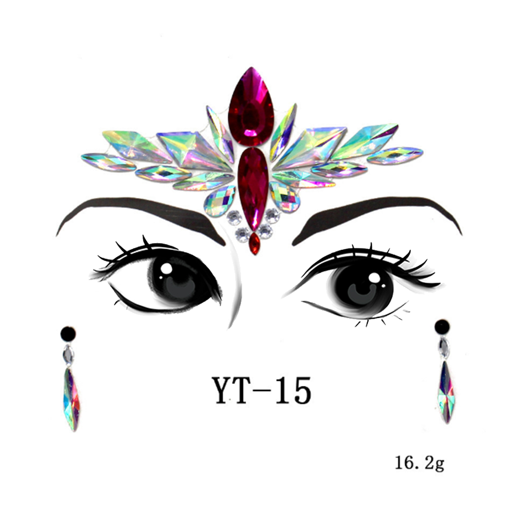 LeKing DIY Decoration Face Rhinestone Stickers Acrylic Face Sticker Art