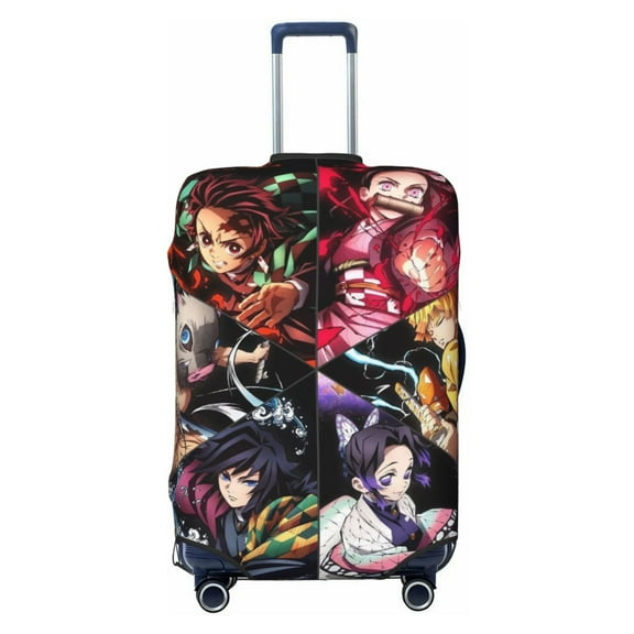 Demon Slayer: Kimetsu No Yaiba Travel Luggage Cover, Colorful Suitcase Luggage Protector, Washable Baggage Cover, Dustproof Protector Fits 18-32 Inch Luggage X-Large