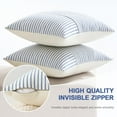 thumbnail image 3 of Khaki and Beige Patchwork Farmhouse Pillow Covers , Pack of 2 Striped Linen Decorative Modern Accent Pillow Cases for Sofa Couch Bedroom, 3 of 6