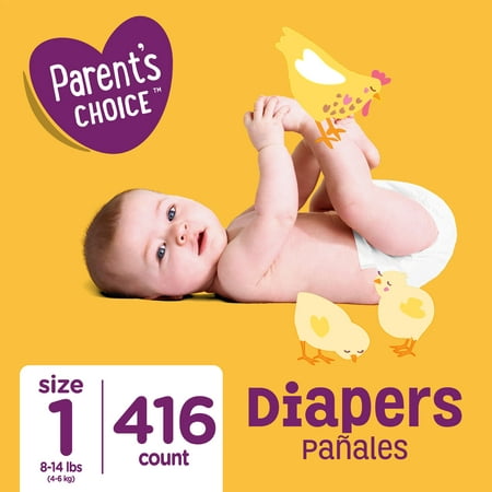 Parent's Choice Diapers, Size 1, 416 Diapers (Mega Box)