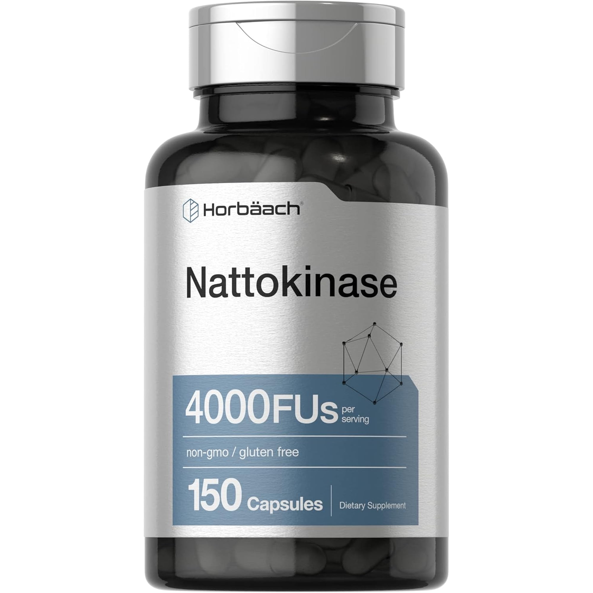 Nattokinase Supplement | 4000 FU | 150 Capsules | Non-GMO, Gluten Free | by Horbaach