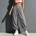 thumbnail image 6 of Gym Sweatpants Women Zaewscy Women Fashion Solid Casual Elastic Waist Long Sweatpants With Pockets Gray M, 6 of 9