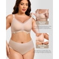 thumbnail image 2 of - Paquete de 3 sujetadores de lactancia para lactancia merna sin costuras con cuello en V y malla para mernidad, 2 of 5