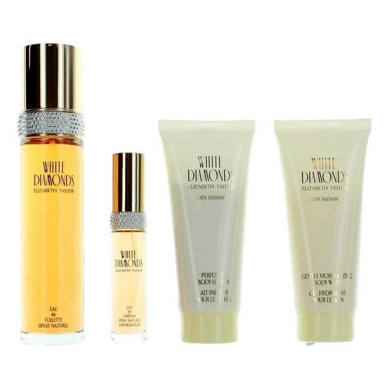 Elizabeth Taylor's White Diamonds Perfume, 4 Piece Gift Set with