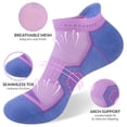 thumbnail image 2 of COOPLUS Women's Ankle Socks 10 Pairs, Cushioned Breathable Mesh Arch Support Low Cut Athletic Running Socks, 2 of 8