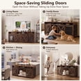 thumbnail image 3 of ANPOO 94.5" Furniture Style Dog Crate TV Stand, Large Wooden Dog Kennel with Sliding Mesh Doors, Divider for 1 or 2 Dogs, Fits Up to 100 inch TV, Indoor Pet Crate Cabinet for Living Room, 3 of 9