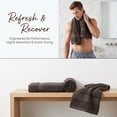 thumbnail image 5 of REGALWOVEN Solid Striped Hand Towels Set of 2, Cotton Soft Absorbent Bathroom Decorative Towel Dark Brown 14" x 30", 5 of 6