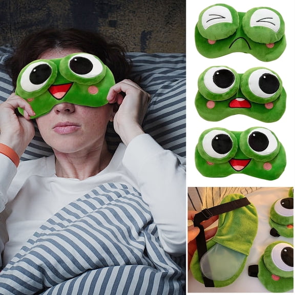 Frog Shaped Sleep Mask, Breathable Comfortable Light Blocking Eye Cover for Night Sleeping Relaxation and Daily Eye Care, C