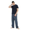 thumbnail image 6 of GLOBAL Men's Short Sleeve Pajama Sets Knit Soft Top & Woven Pajama Pants Sleepwear Elastic Waistband PJs S-XXL, 6 of 6