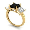 thumbnail image 2 of Clara Pucci 14K Yellow Gold 4ct Onyx Three-Stone Ring for Women, 2 of 7