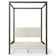 thumbnail image 5 of Furniture of America Elra Adult Queen Wood Mattress Ready Bed with Canopy Frame, White, 5 of 5