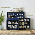 thumbnail image 6 of HLR 48" Modern Wood Kitchen Pantry Cabinet, Coffee Bar with Drawer & Microwave Stand, Dining Room, Navy Blue, 6 of 7