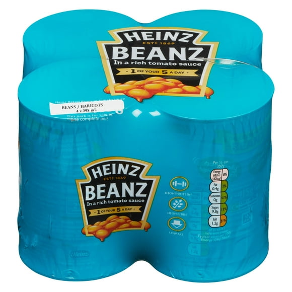 Heinz Beanz 4 Pack 4 paquets de haricots au four