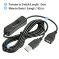 thumbnail image 4 of Uxcell 2 Meter Male to Female USB Extension Cable Cord with ON/Off Switch Black White, 4 of 5