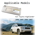thumbnail image 2 of Left Driver Side Sun Visor For Toyota Highlander 2004-2007 With Mirror, Replacement OEM 74320-48260-A0-Left-beige, 2 of 6
