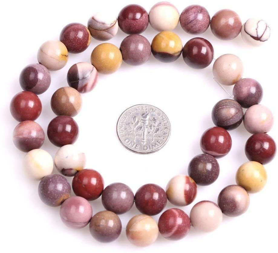 Natural Mookaite Jasper Stone Round Beads For Jewellery Making Gemstone 15'' DIY 